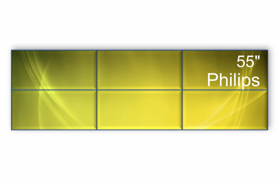 Изображение Видеостена 3x2 Philips 55" 55BDL2005X/00