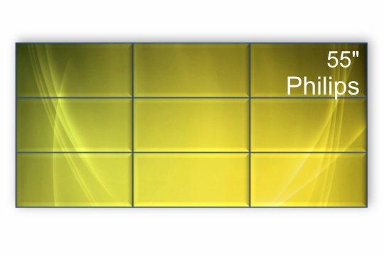 Изображение Видеостена 3x3 Philips 55" 55BDL4007X/00